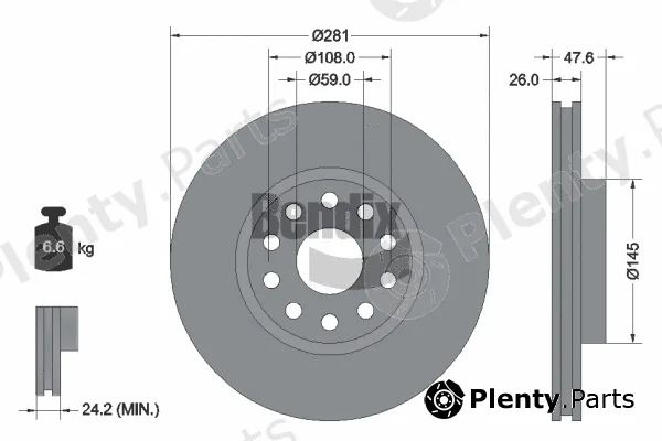 BENDIX Braking BDS2155 — Brake Disc