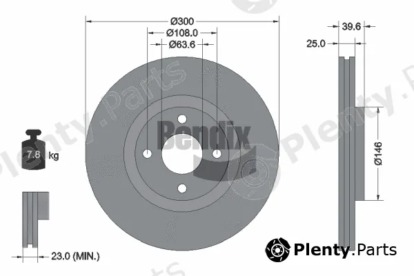BENDIX Braking BDS1614 — Brake Disc