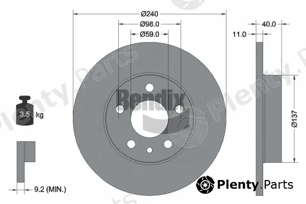 BENDIX Braking BDS2053 — Brake Disc