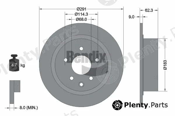 BENDIX Braking BDS1195 — Brake Disc