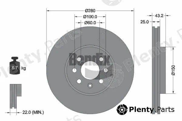 BENDIX Braking BDS1423 — Brake Disc