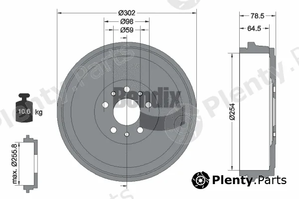 BENDIX Braking BDM1154 — Brake Drum