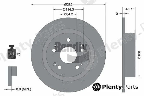 BENDIX Braking BDS1838 — Brake Disc