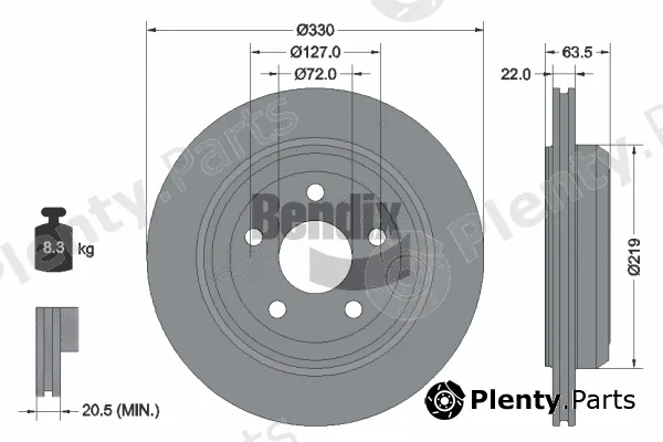 BENDIX Braking BDS1705 — Brake Disc