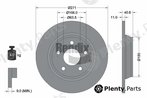 BENDIX Braking BDS1590 — Brake Disc