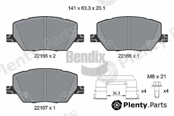BENDIX Braking BPD2485 — Brake Pad Set, disc brake