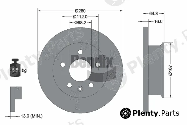 BENDIX Braking BDS2038 — Brake Disc