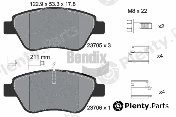 BENDIX Braking BPD1028 — Brake Pad Set, disc brake