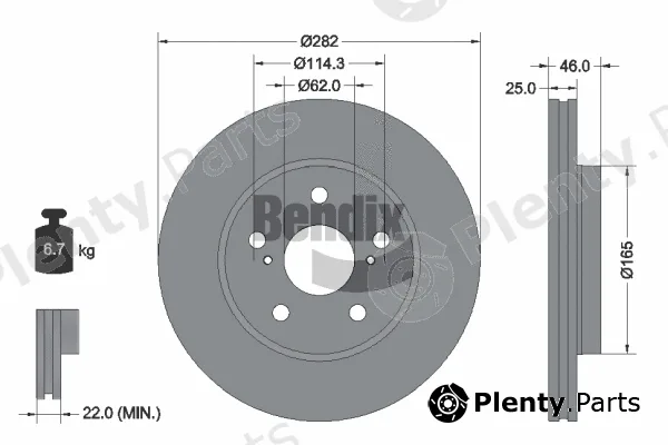 BENDIX Braking BDS2192 — Brake Disc