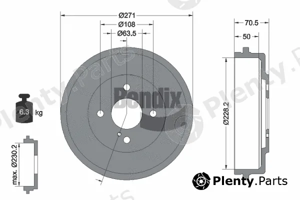 BENDIX Braking BDM1156 — Brake Drum