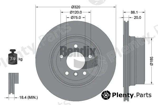 BENDIX Braking BDS1850 — Brake Disc