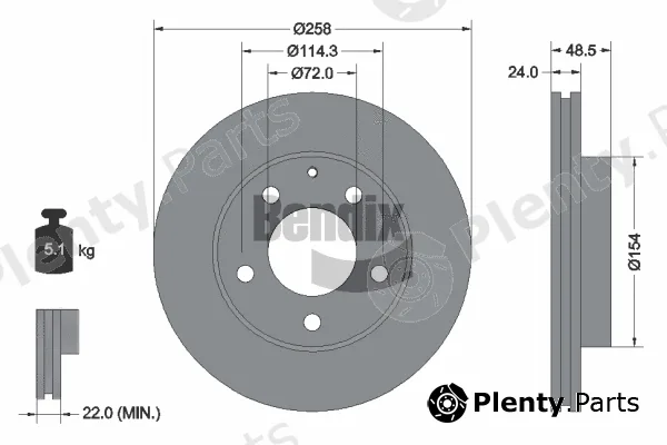 BENDIX Braking BDS1786 — Brake Disc