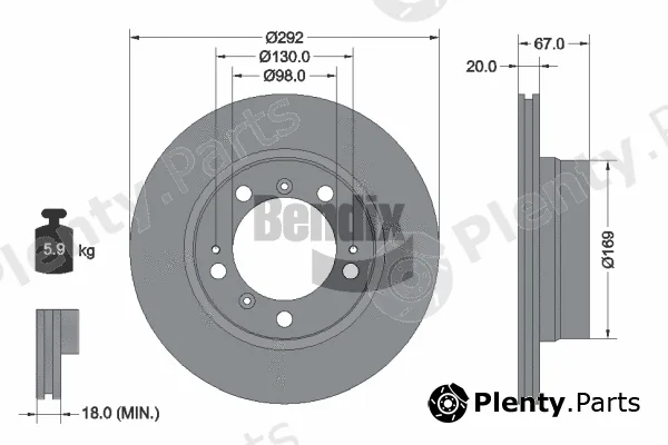 BENDIX Braking BDS2147HC — Brake Disc