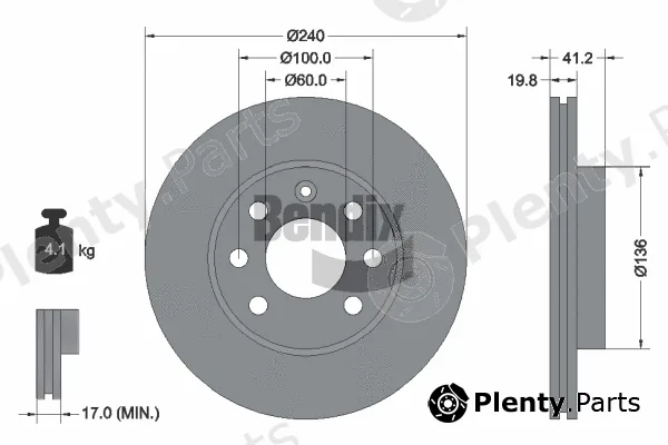 BENDIX Braking BDS1130 — Brake Disc