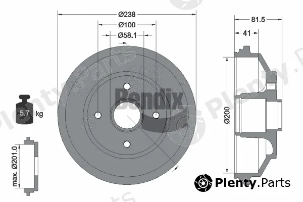 BENDIX Braking BDM1137 — Brake Drum