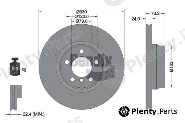 BENDIX Braking BDS1663HC — Brake Disc