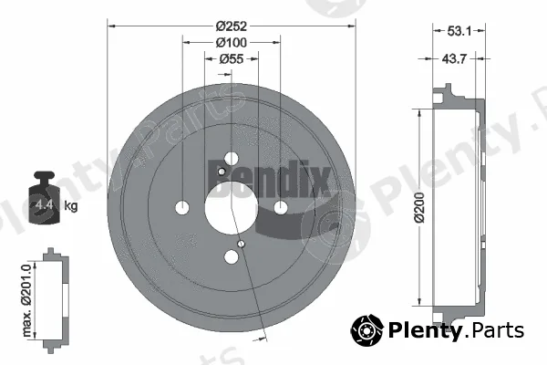 BENDIX Braking BDM1103 — Brake Drum