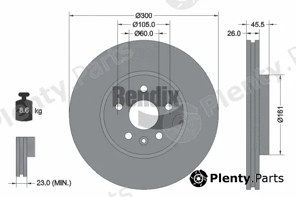 BENDIX Braking BDS1173 — Brake Disc
