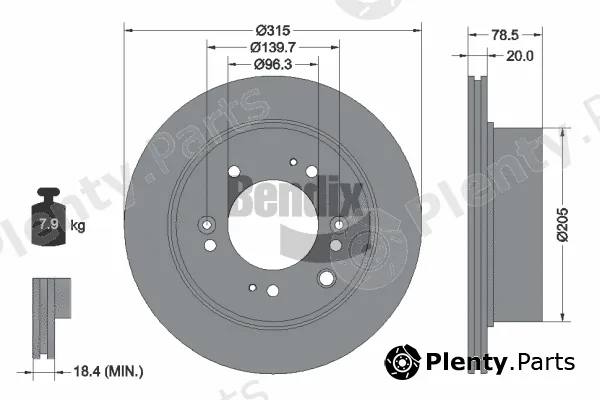 BENDIX Braking BDS1928 — Brake Disc