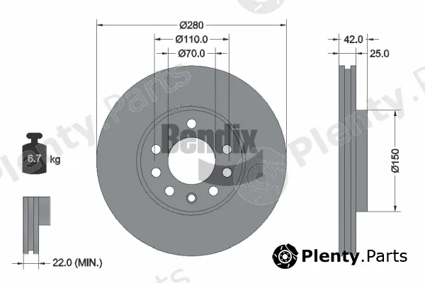 BENDIX Braking BDS1069 — Brake Disc