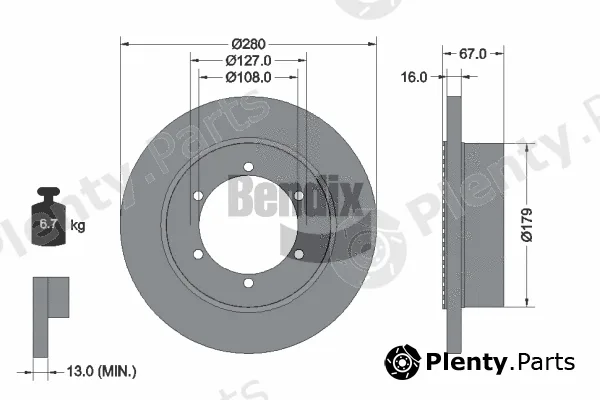 BENDIX Braking BDS2304 — Brake Disc
