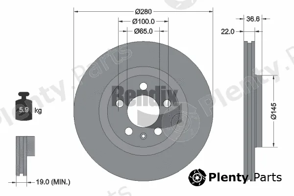 BENDIX Braking BDS1017HC — Brake Disc