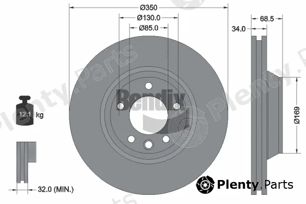 BENDIX Braking BDS1546LHC — Brake Disc