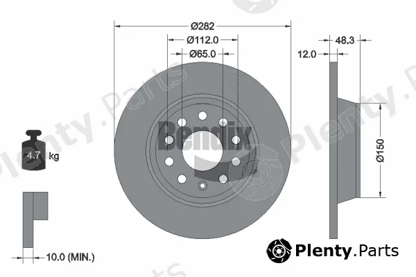 BENDIX Braking BDS1031 — Brake Disc