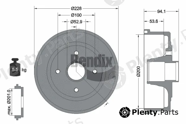 BENDIX Braking BDM1058 — Brake Drum