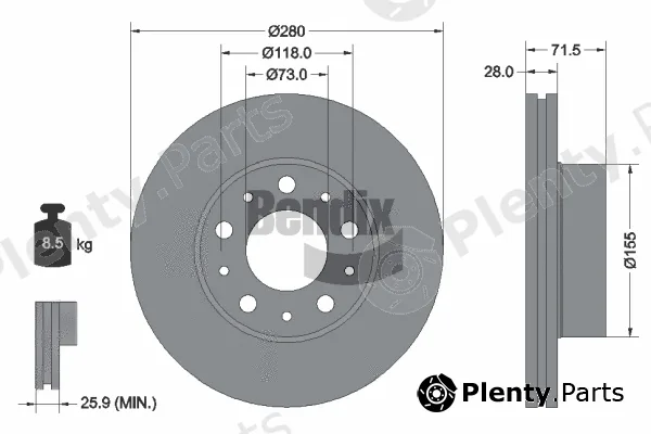 BENDIX Braking BDS1219 — Brake Disc