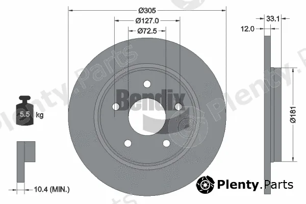 BENDIX Braking BDS1783HC — Brake Disc