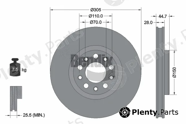 BENDIX Braking BDS2257HC — Brake Disc