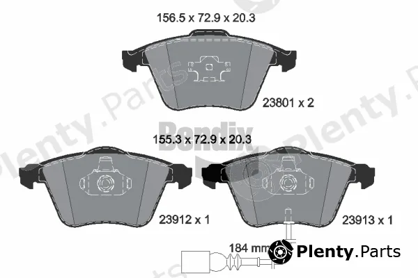 BENDIX Braking BPD1561 — Brake Pad Set, disc brake
