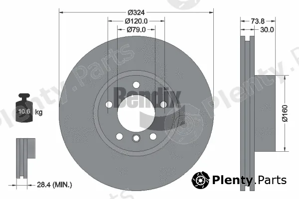 BENDIX Braking BDS1695HC — Brake Disc