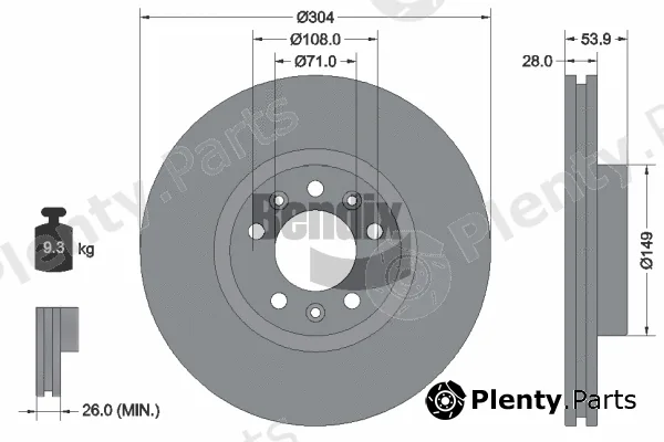 BENDIX Braking BDS1172 — Brake Disc