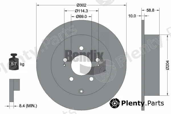 BENDIX Braking BDS1947 — Brake Disc