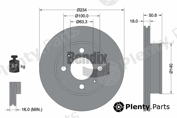 BENDIX Braking BDS1869 — Brake Disc