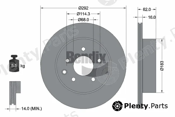 BENDIX Braking BDS1207 — Brake Disc
