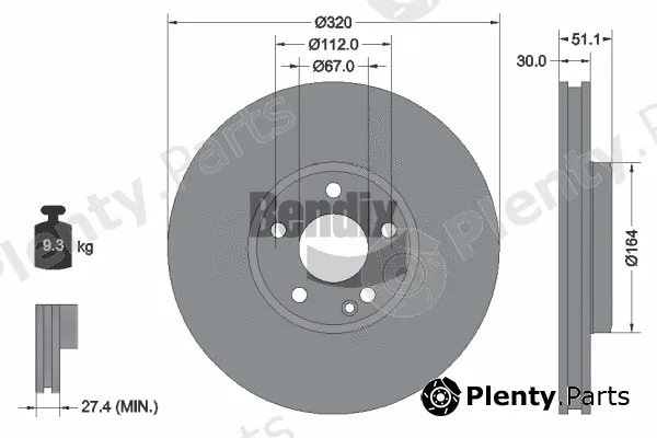 BENDIX Braking BDS1963 — Brake Disc