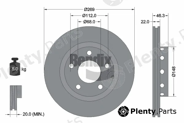 BENDIX Braking BDS1968 — Brake Disc