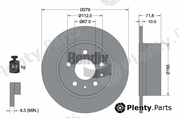 BENDIX Braking BDS1712 — Brake Disc