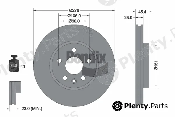 BENDIX Braking BDS1256 — Brake Disc