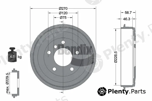 BENDIX Braking BDM1019 — Brake Drum