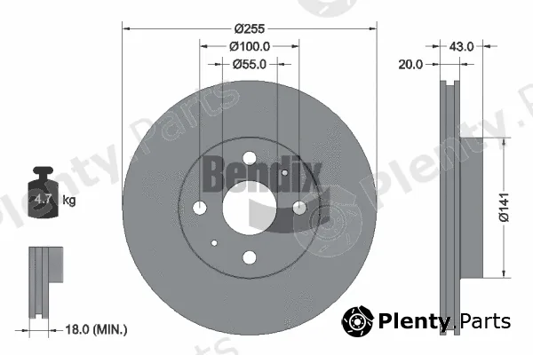 BENDIX Braking BDS1326 — Brake Disc