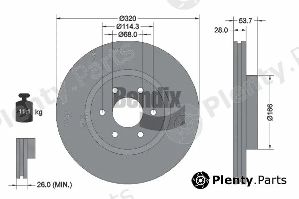 BENDIX Braking BDS1905 — Brake Disc