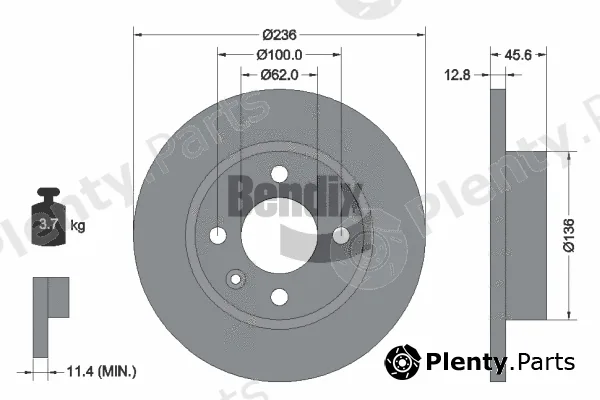 BENDIX Braking BDS1809 — Brake Disc