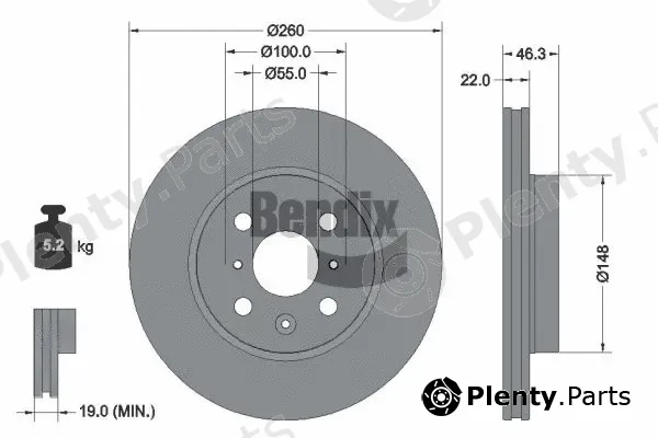 BENDIX Braking BDS2324 — Brake Disc