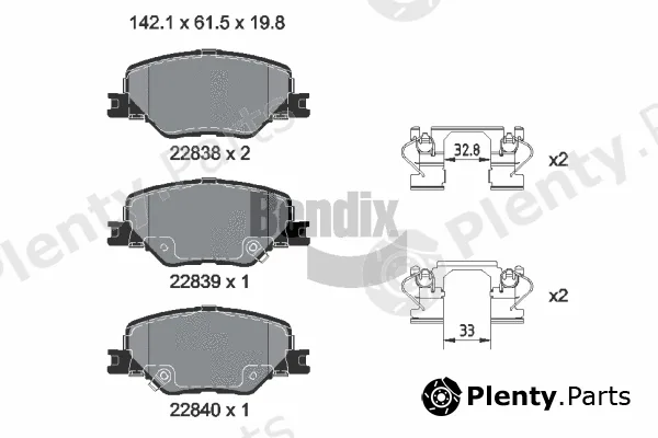 BENDIX Braking BPD2446 — Brake Pad Set, disc brake