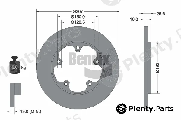 BENDIX Braking BDS1731 — Brake Disc
