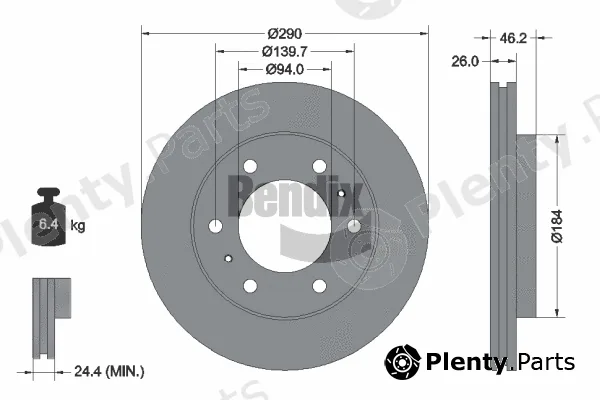 BENDIX Braking BDS1357 — Brake Disc